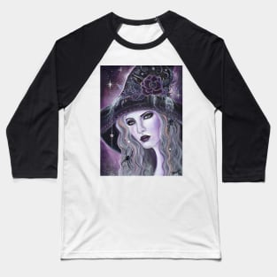 Black widow Halloween witch By Renee Lavoie Baseball T-Shirt